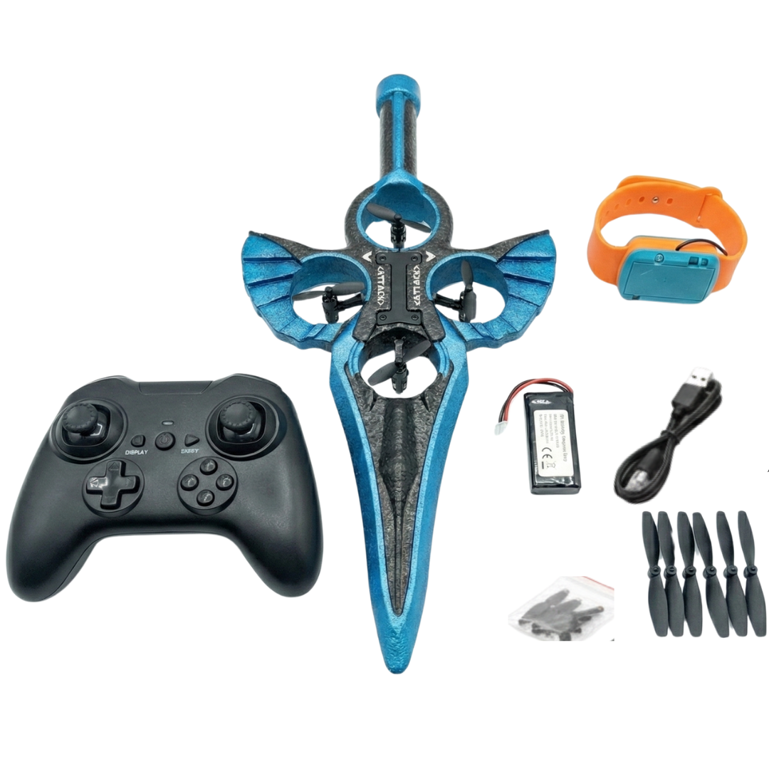 AVION AEROJET PARA NIÑOS DISEÑO ESPADA DRON VOLADOR | CONTROL REMOTO Y SENSOR DE MANO, ACCESORIOS - 3