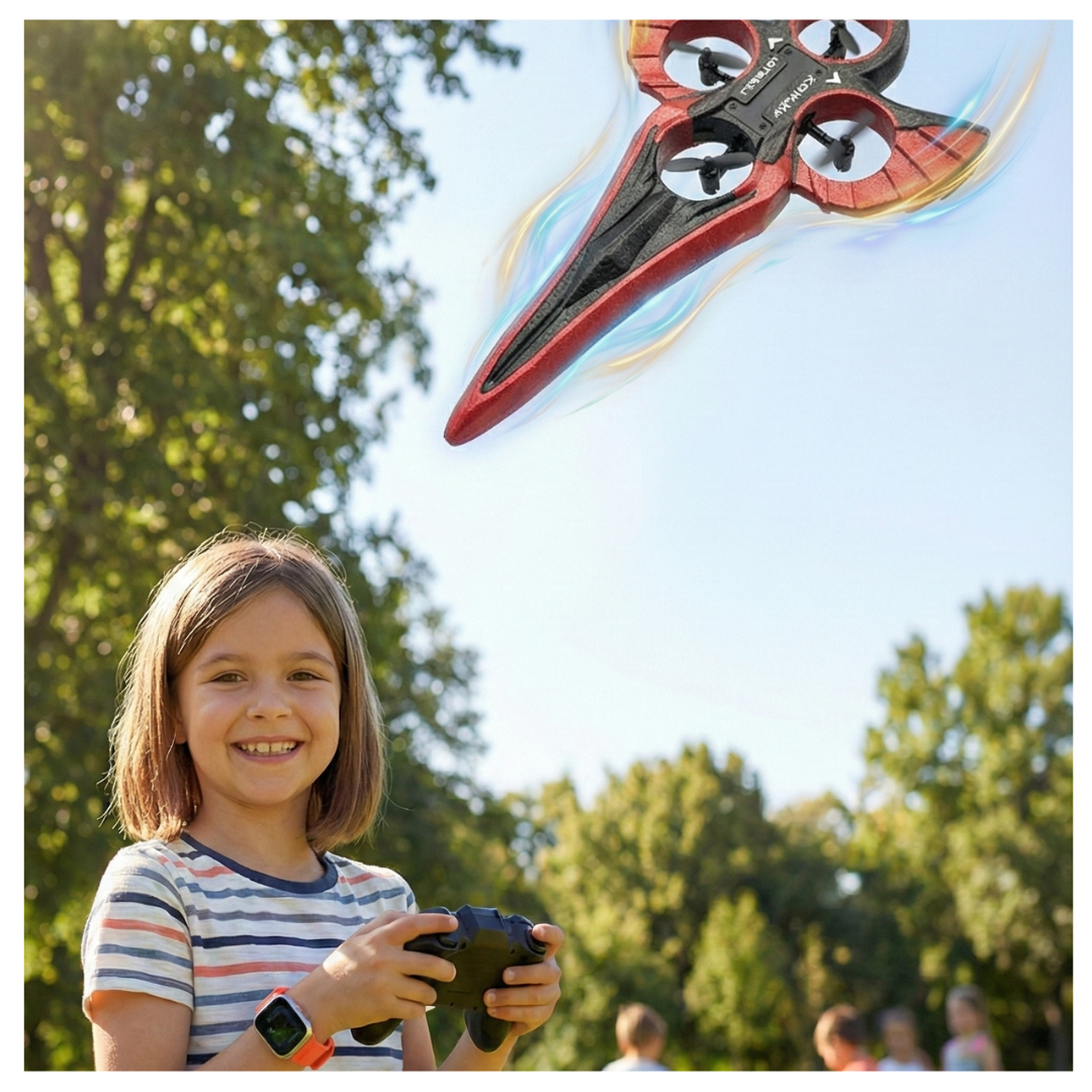 AVION AEROJET PARA NIÑOS DISEÑO ESPADA DRON VOLADOR | CONTROL REMOTO Y SENSOR DE MANO, ACCESORIOS - 2
