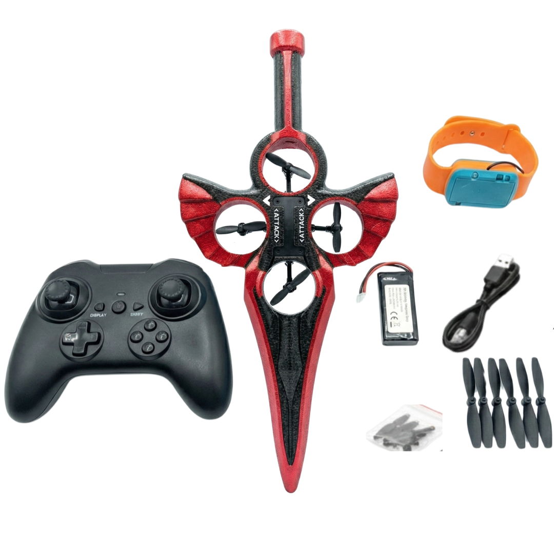 AVION AEROJET PARA NIÑOS DISEÑO ESPADA DRON VOLADOR | CONTROL REMOTO Y SENSOR DE MANO, ACCESORIOS - 4