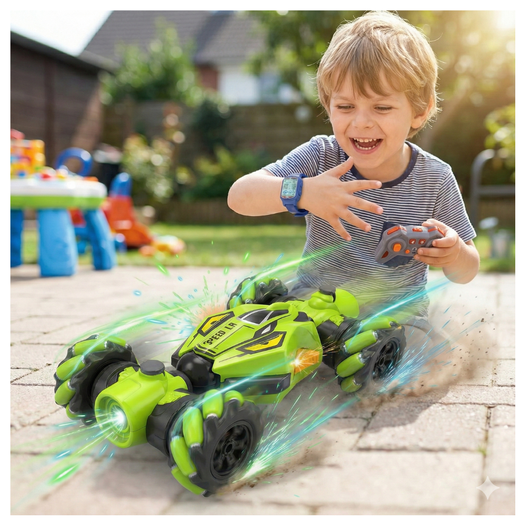 CARRO A CONTROL REMOTO PARA NIÑOS | SENSOR DE MANO, ACROBÁTICO, MUSICAL Y GIRO DE 360° - 2