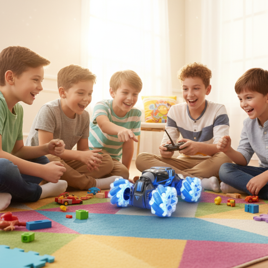 CARRO A CONTROL REMOTO JUGUETE PARA NIÑOS | SENSOR DE MANO, ACROBACIAS, GIRO 360°, DOBLE CARA Y MUSICAL - 3