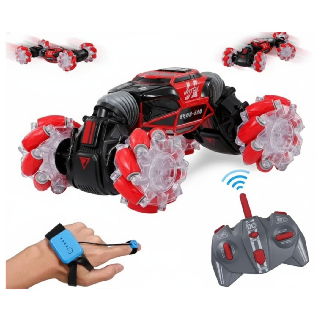 CARRO A CONTROL REMOTO JUGUETE PARA NIÑOS | SENSOR DE MANO, ACROBACIAS, GIRO 360°, DOBLE CARA Y MUSICAL - 1