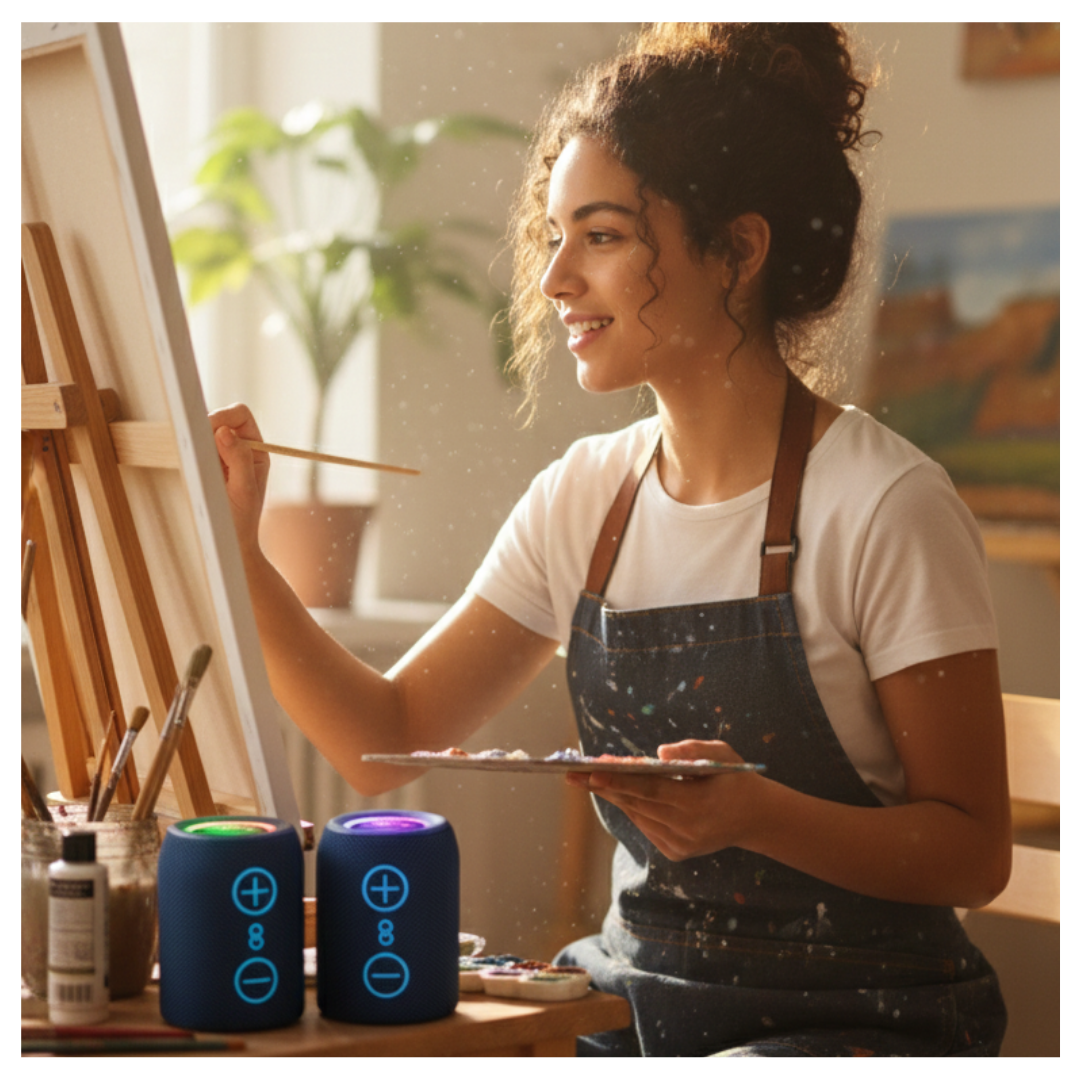 PARLANTE BLUETOOTH KIMISO RECARGABLE PORTÁTIL LUCES LED RGB BOCINA INALÁMBRICA KMS-808 - 2