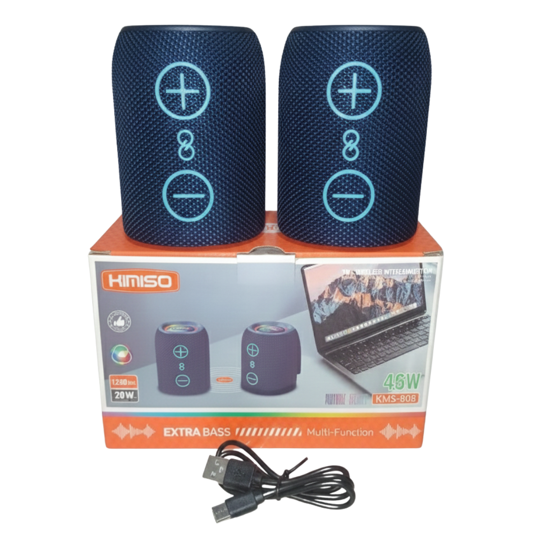 PARLANTE BLUETOOTH KIMISO RECARGABLE PORTÁTIL LUCES LED RGB BOCINA INALÁMBRICA KMS-808 - 5