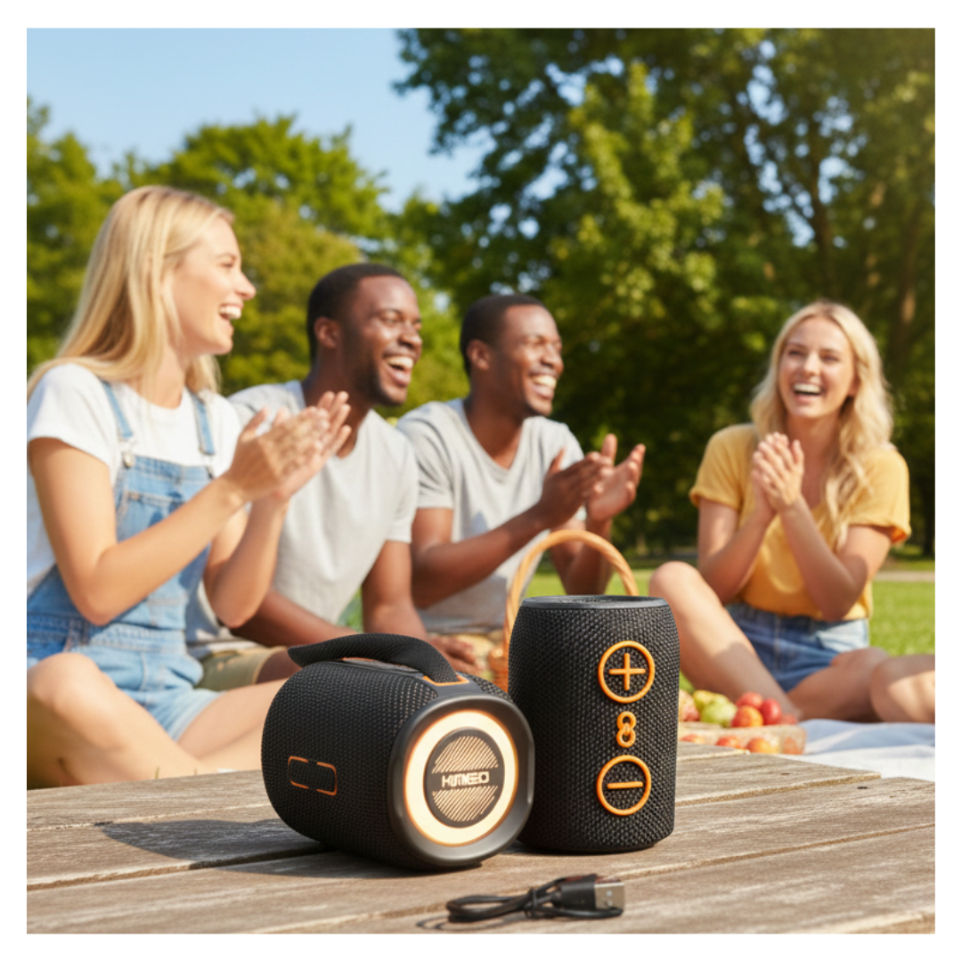 PARLANTE BLUETOOTH KIMISO RECARGABLE PORTÁTIL LUCES LED RGB BOCINA INALÁMBRICA KMS-808 - 2