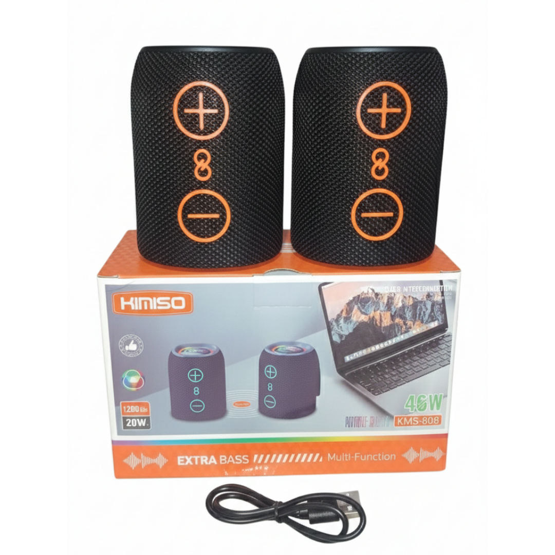 PARLANTE BLUETOOTH KIMISO RECARGABLE PORTÁTIL LUCES LED RGB BOCINA INALÁMBRICA KMS-808 - 6