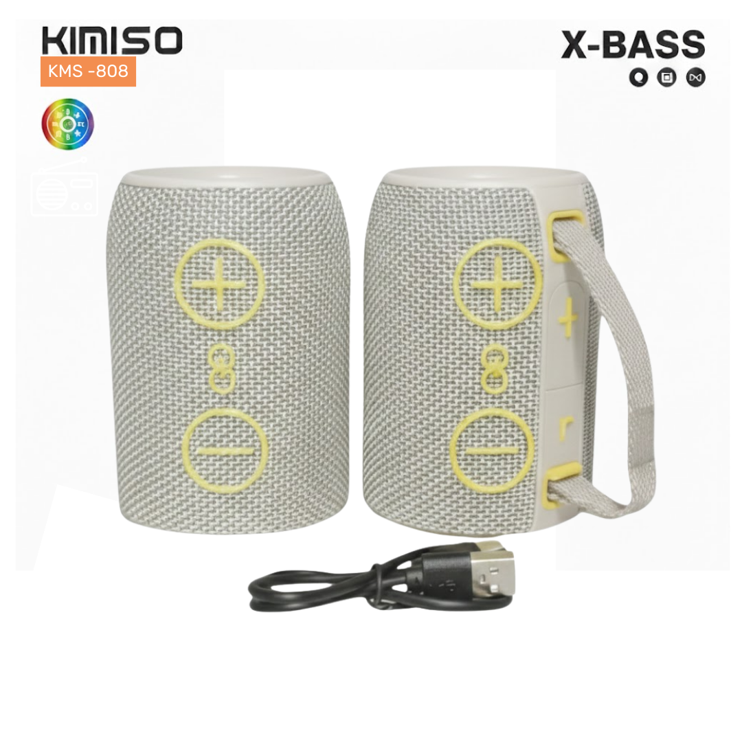 PARLANTE BLUETOOTH KIMISO RECARGABLE PORTÁTIL LUCES LED RGB BOCINA INALÁMBRICA KMS-808 - 1
