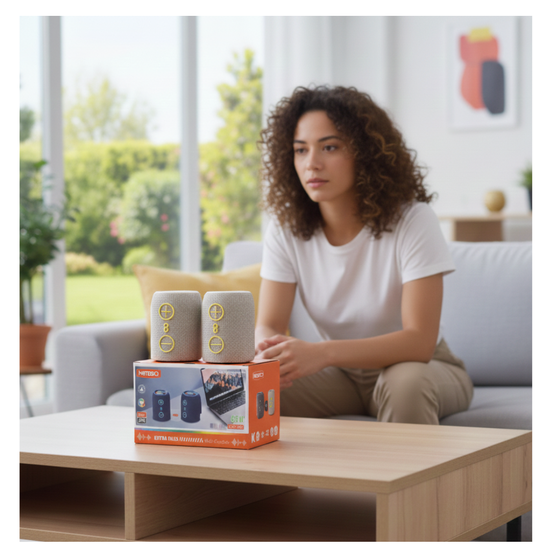 PARLANTE BLUETOOTH KIMISO RECARGABLE PORTÁTIL LUCES LED RGB BOCINA INALÁMBRICA KMS-808 - 4