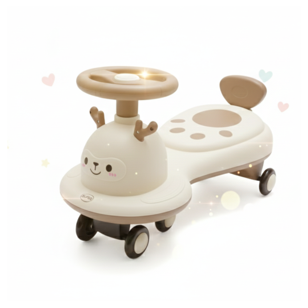 CARRITO MONTABLE DE PASEO DISEÑO RENO CON VOLANTE – MARRÓN - 1