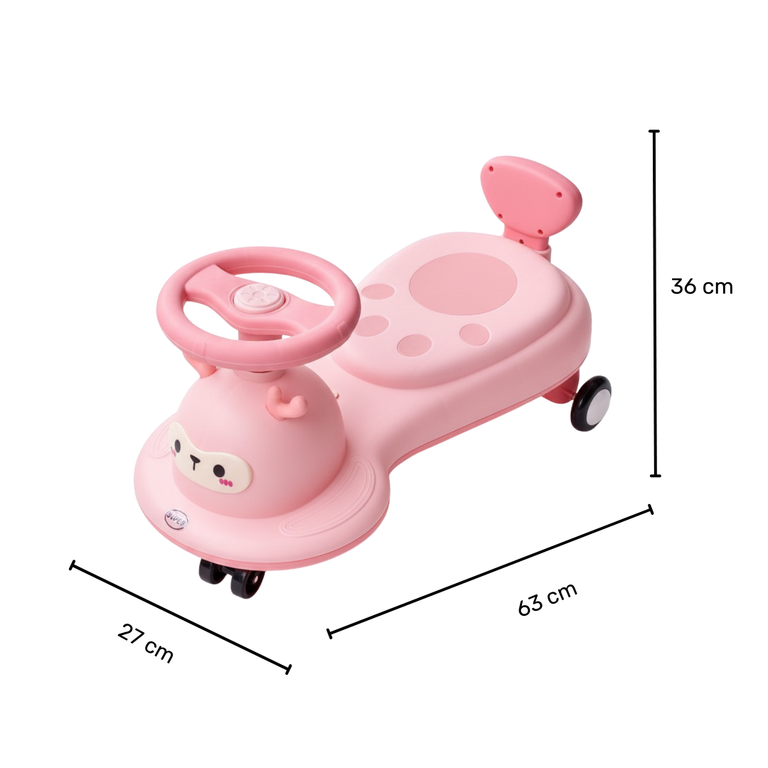CARRITO MONTABLE INFANTIL TIPO TWIST CAR DISEÑO ANIMAL ROSA - 3