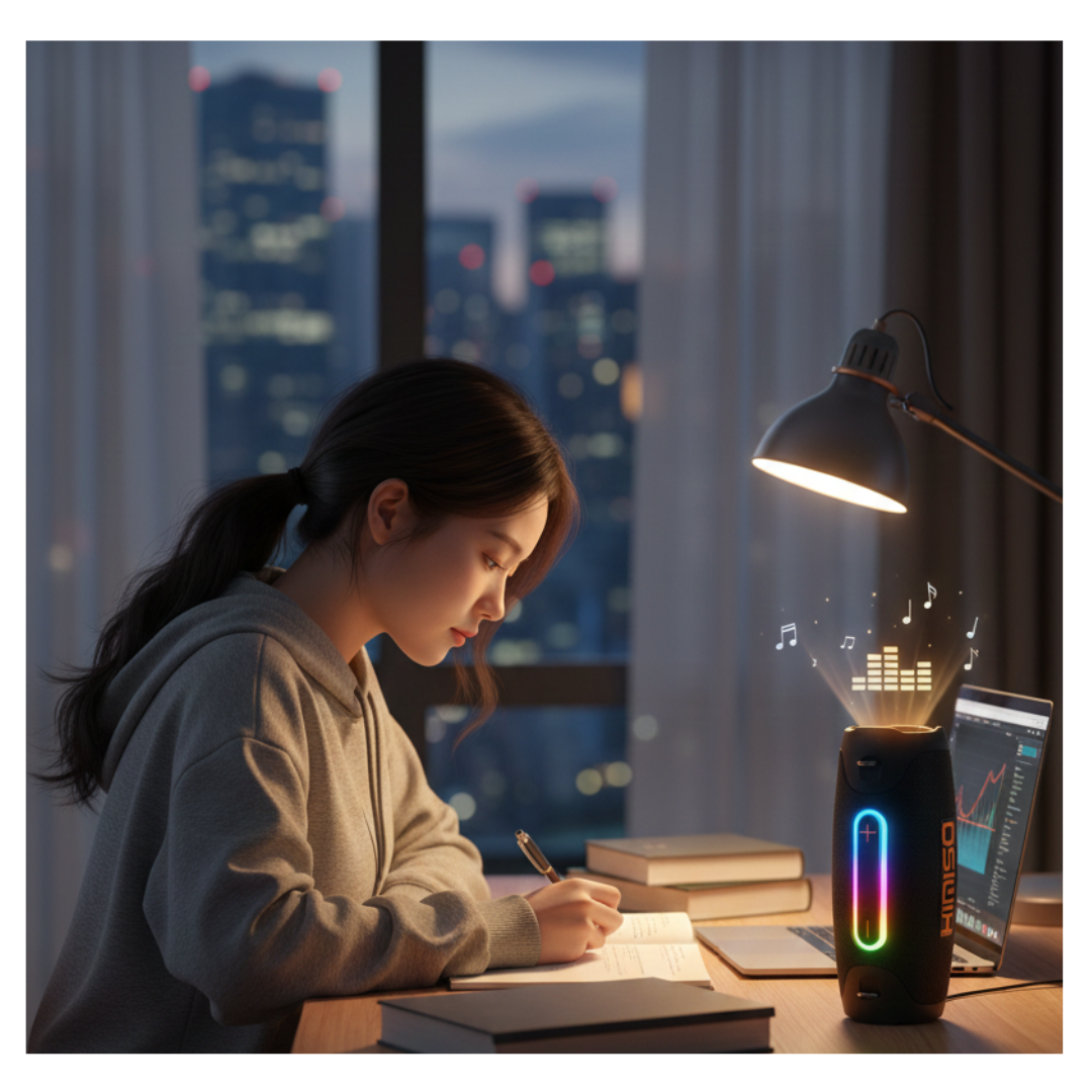 PARLANTE PORTÁTIL KIMISO KMS-311 NEGRO CON LUCES RGB Y TWS - 2
