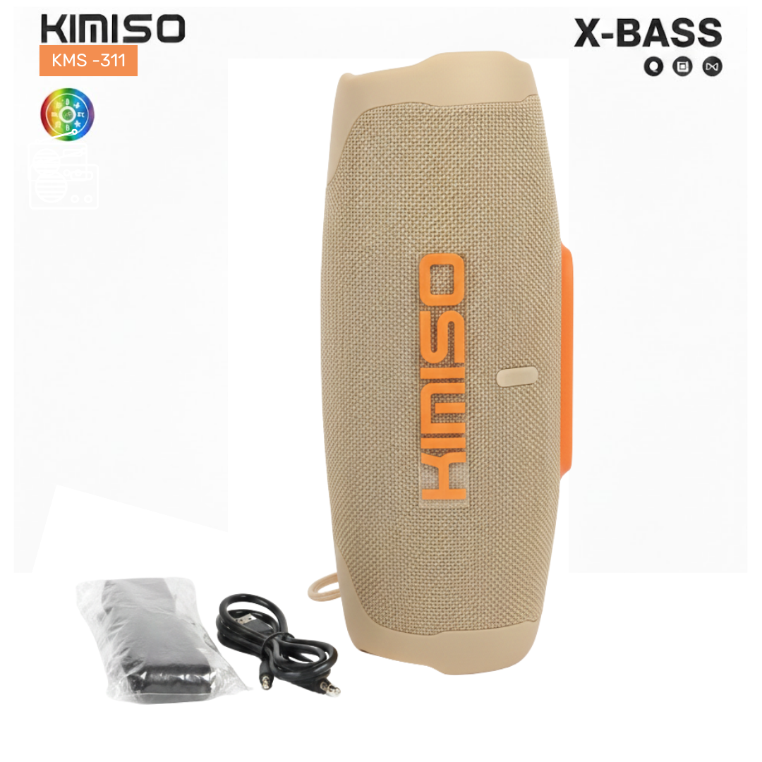 PARLANTE BLUETOOTH KIMISO RECARGABLE PORTÁTIL LUCES LED RGB BOCINA INALÁMBRICA KMS-311 - 1
