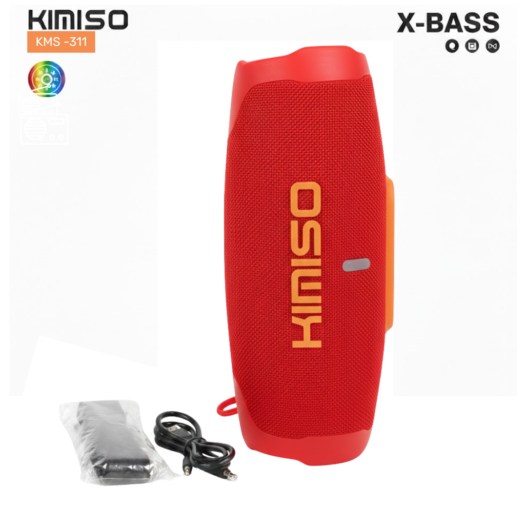 PARLANTE BLUETOOTH KIMISO KMS-311 RECARGABLE CON LUCES RGB - 1