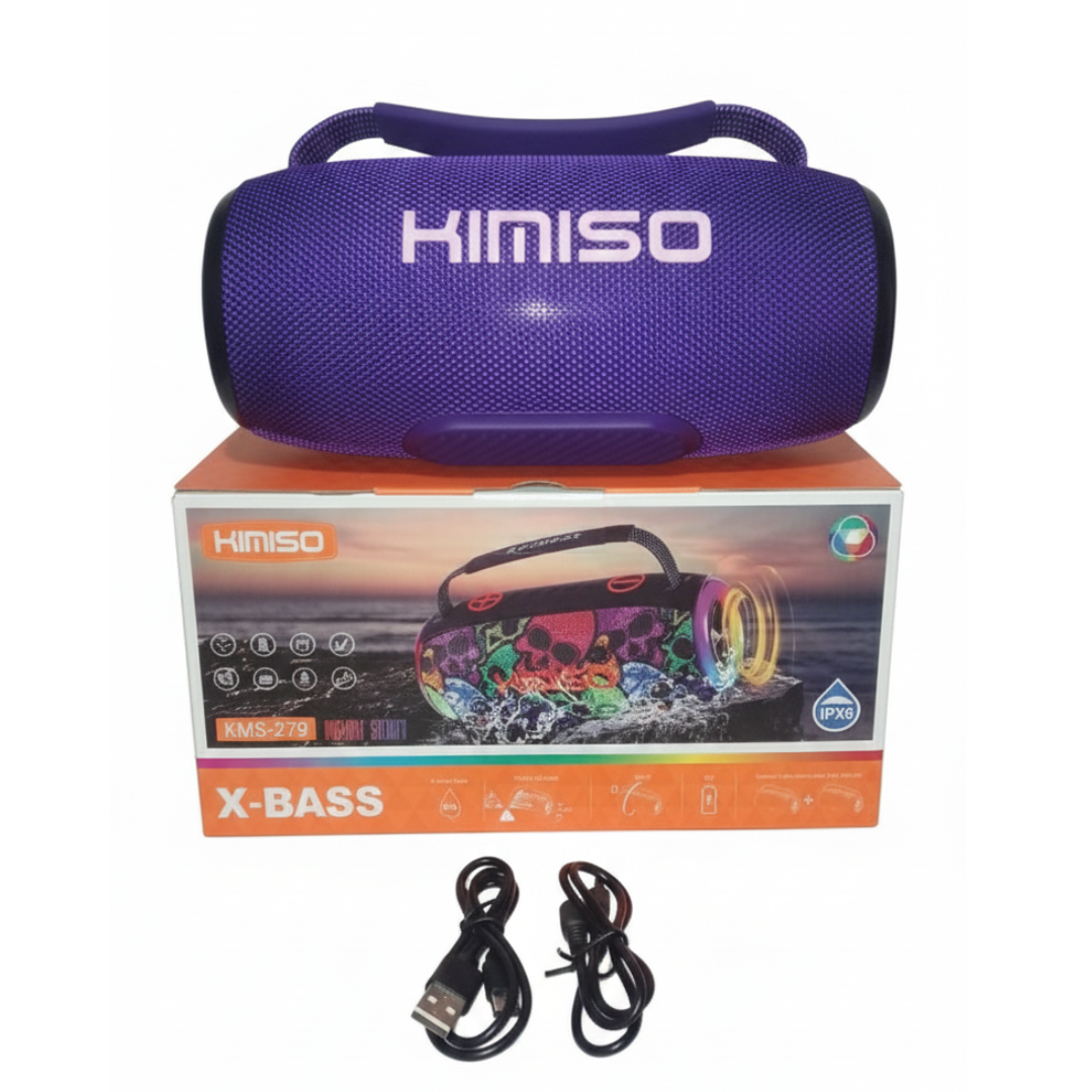 PARLANTE BLUETOOTH KIMISO KMS-279 PORTÁTIL CON LUCES LED RGB - 5