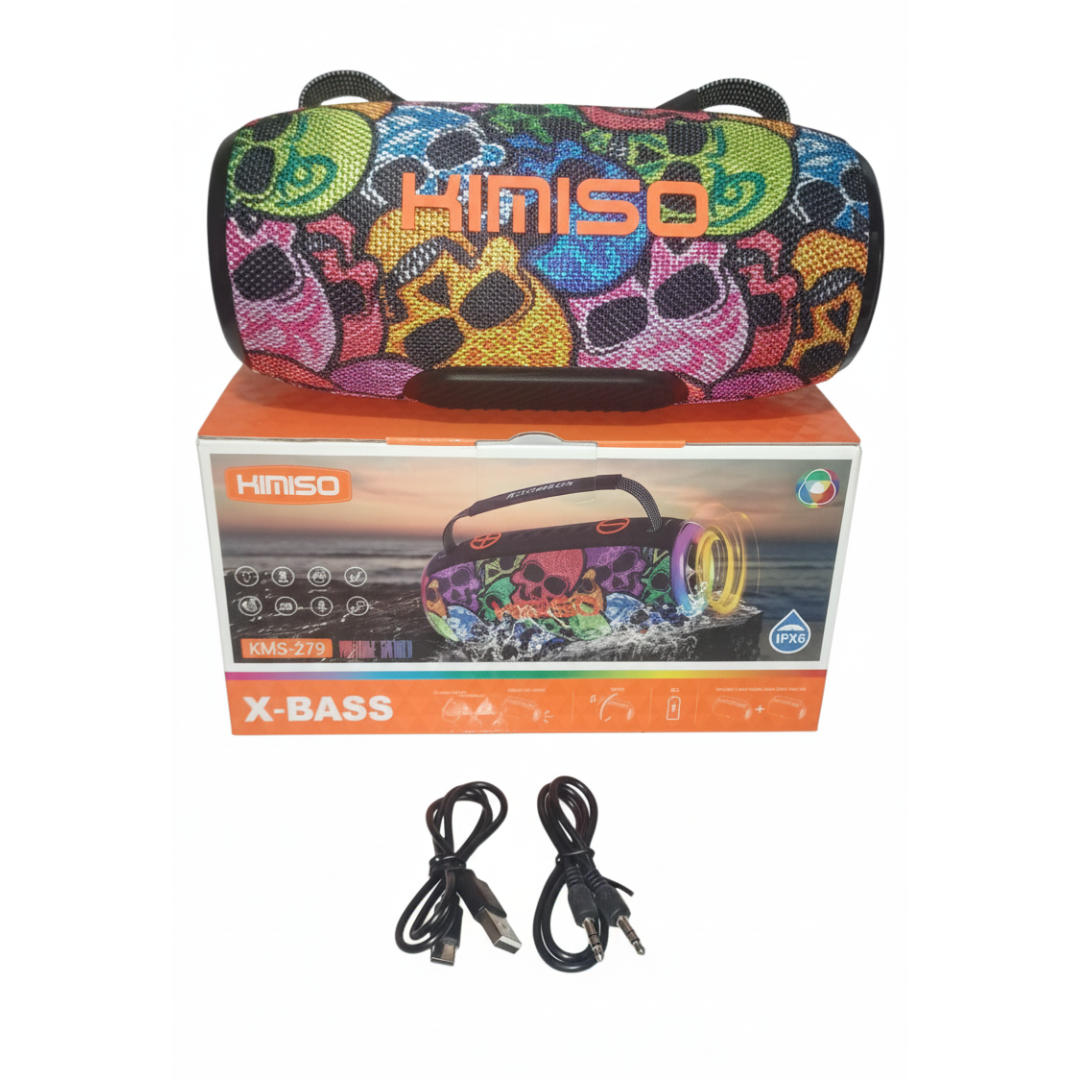 PARLANTE BLUETOOTH KIMISO RECARGABLE PORTÁTIL LUCES LED RGB BOCINA INALÁMBRICA KMS-279 - 4
