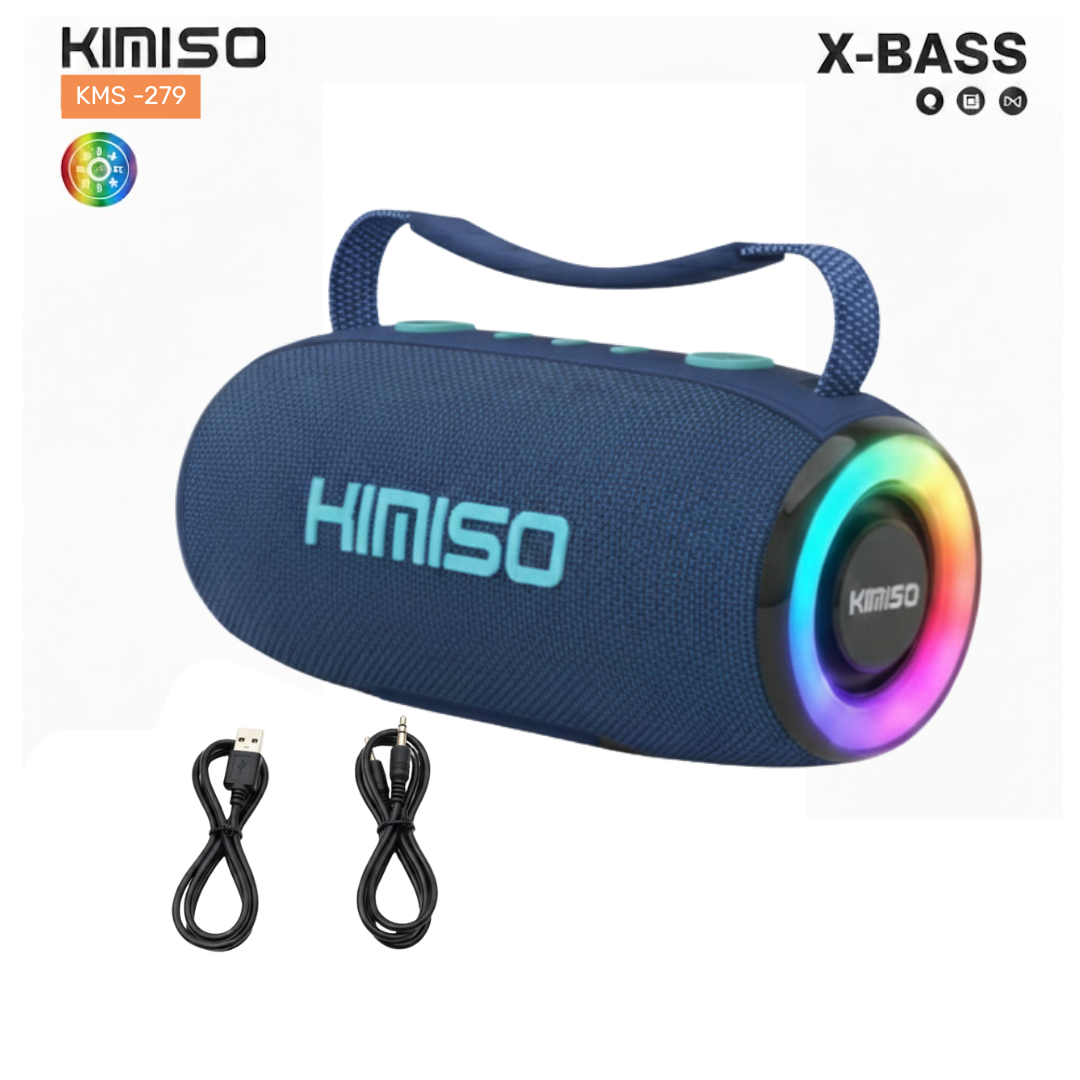 PARLANTE BLUETOOTH KIMISO RECARGABLE PORTÁTIL LUCES LED RGB BOCINA INALÁMBRICA KMS-279 - 1