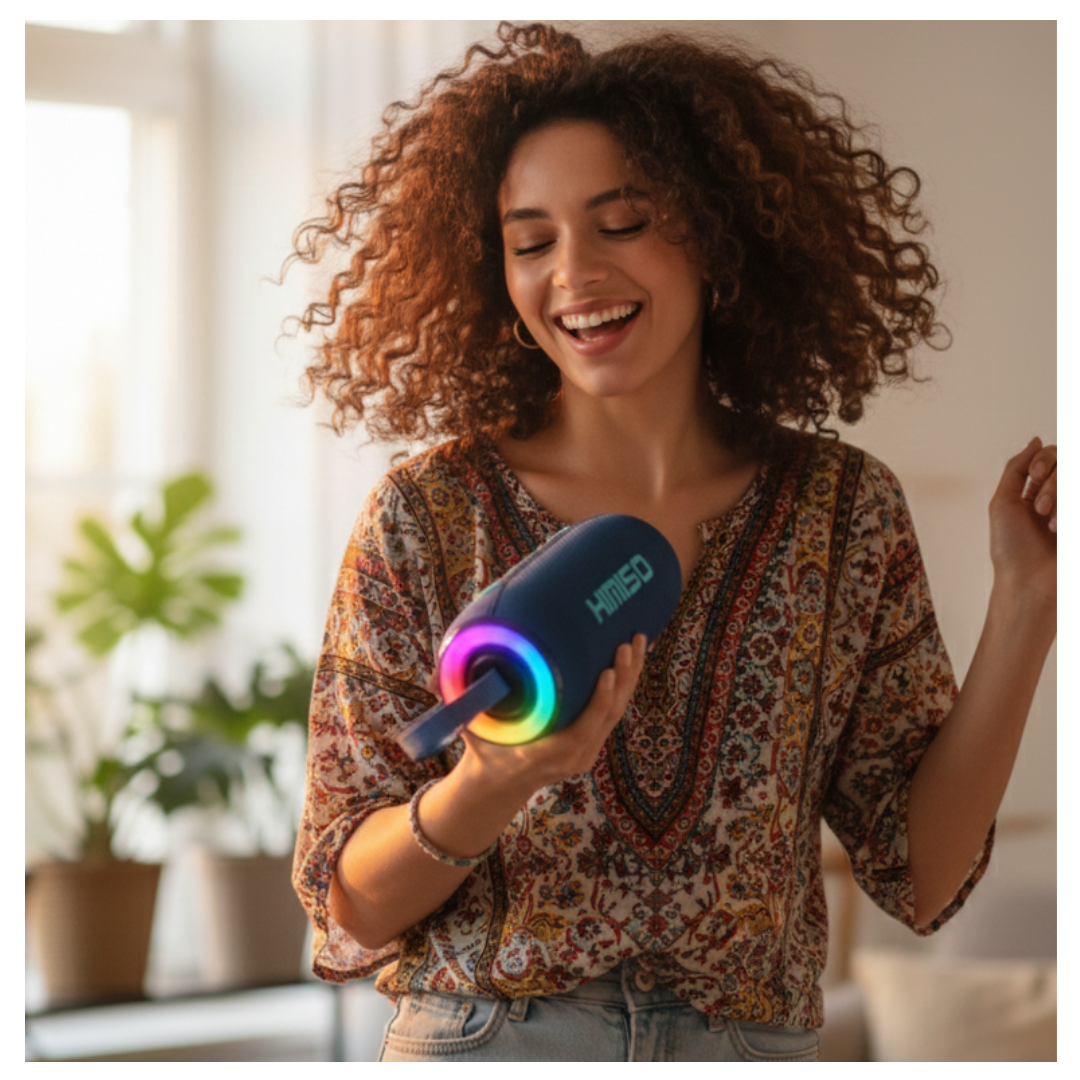 PARLANTE BLUETOOTH KIMISO RECARGABLE PORTÁTIL LUCES LED RGB BOCINA INALÁMBRICA KMS-279 - 2