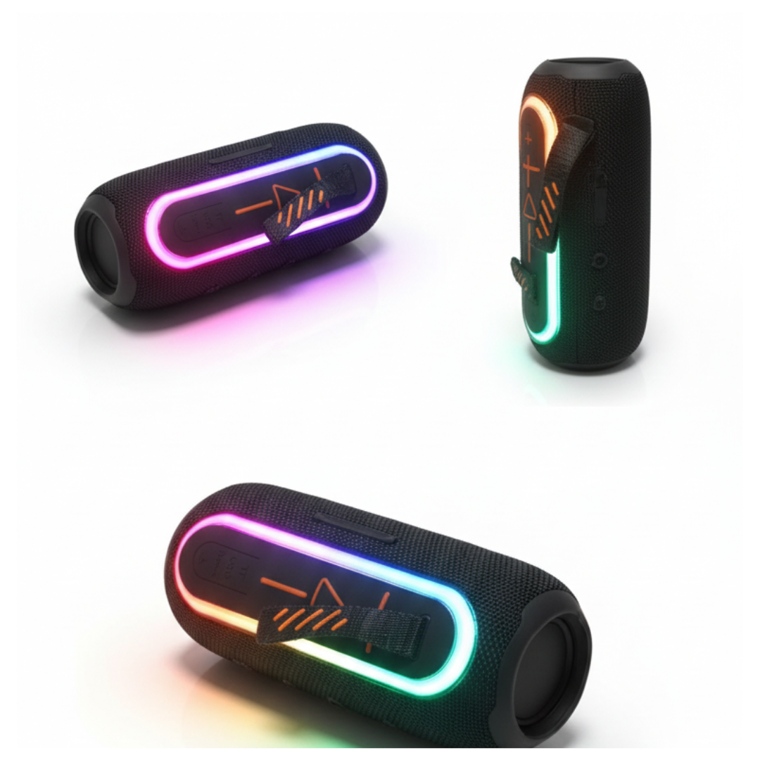 PARLANTE BLUETOOTH KIMISO RECARGABLE PORTÁTIL LUCES LED RGB BOCINA INALÁMBRICA KMS-220 - 2