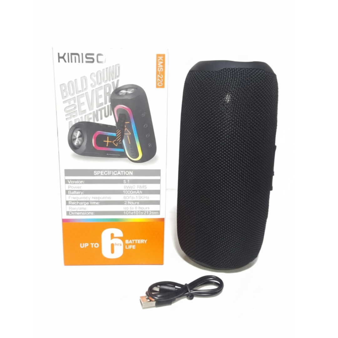 PARLANTE BLUETOOTH KIMISO RECARGABLE PORTÁTIL LUCES LED RGB BOCINA INALÁMBRICA KMS-220 - 4