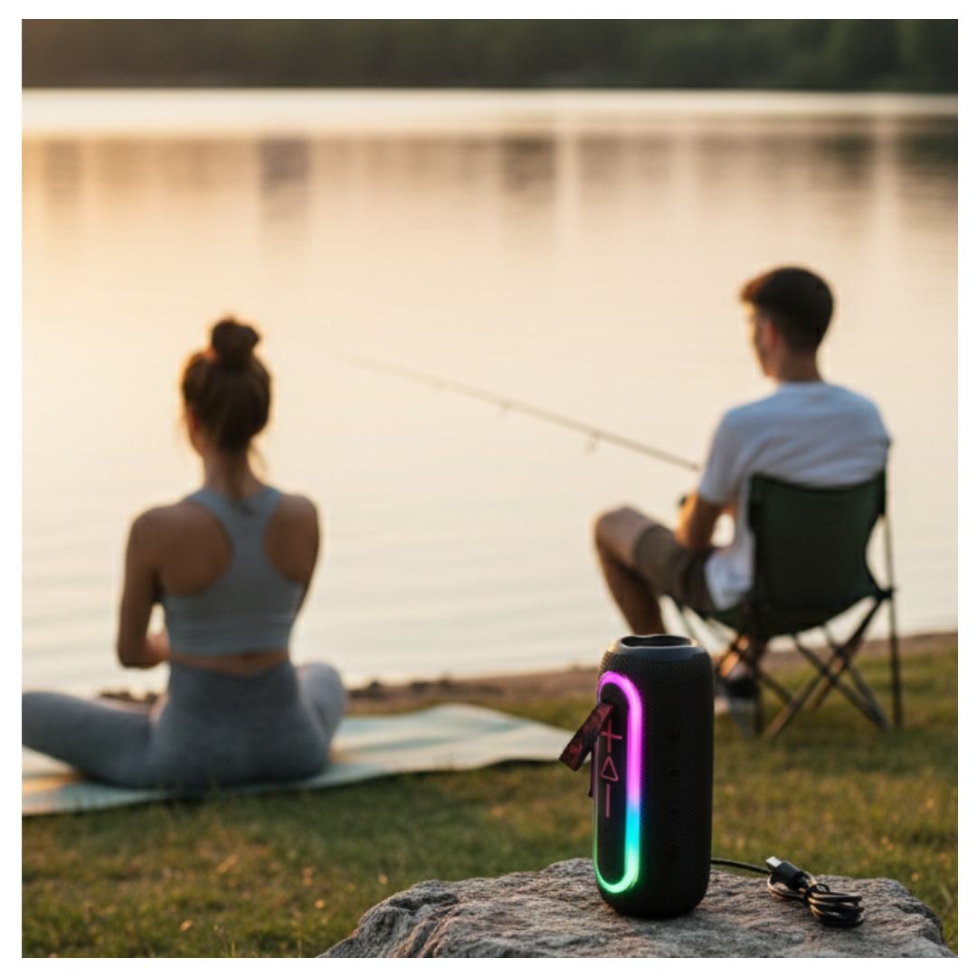PARLANTE BLUETOOTH KIMISO RECARGABLE PORTÁTIL LUCES LED RGB BOCINA INALÁMBRICA KMS-220 - 5