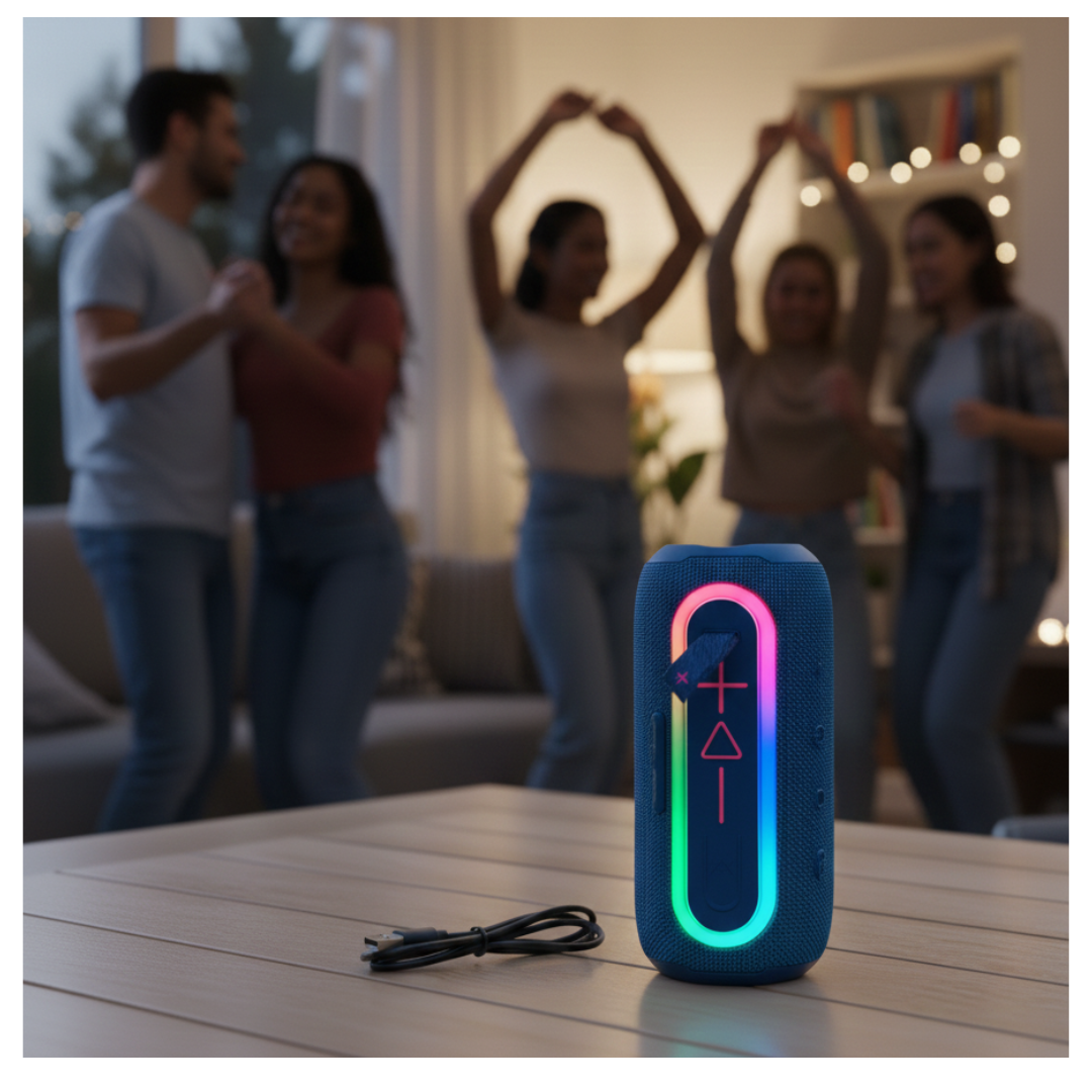 PARLANTE BLUETOOTH KIMISO RECARGABLE PORTÁTIL LUCES LED RGB BOCINA INALÁMBRICA KMS-220 - 3