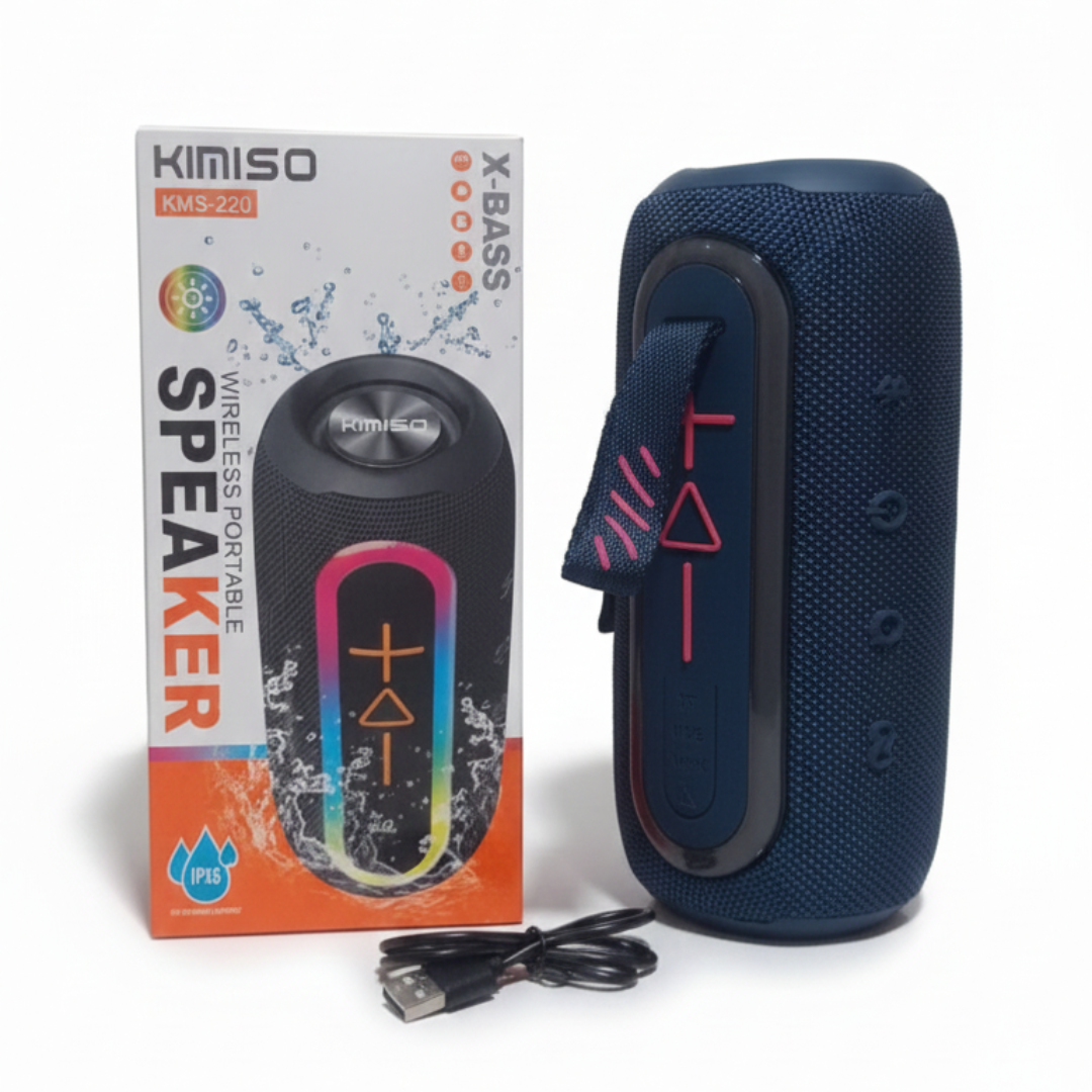 PARLANTE BLUETOOTH KIMISO RECARGABLE PORTÁTIL LUCES LED RGB BOCINA INALÁMBRICA KMS-220 - 5