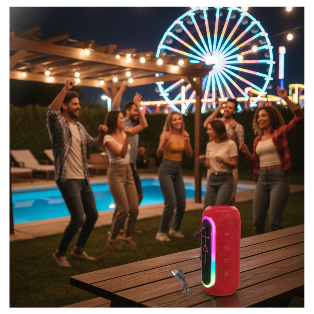 PARLANTE BLUETOOTH KIMISO RECARGABLE PORTÁTIL LUCES LED RGB BOCINA INALÁMBRICA KMS-220 - 3