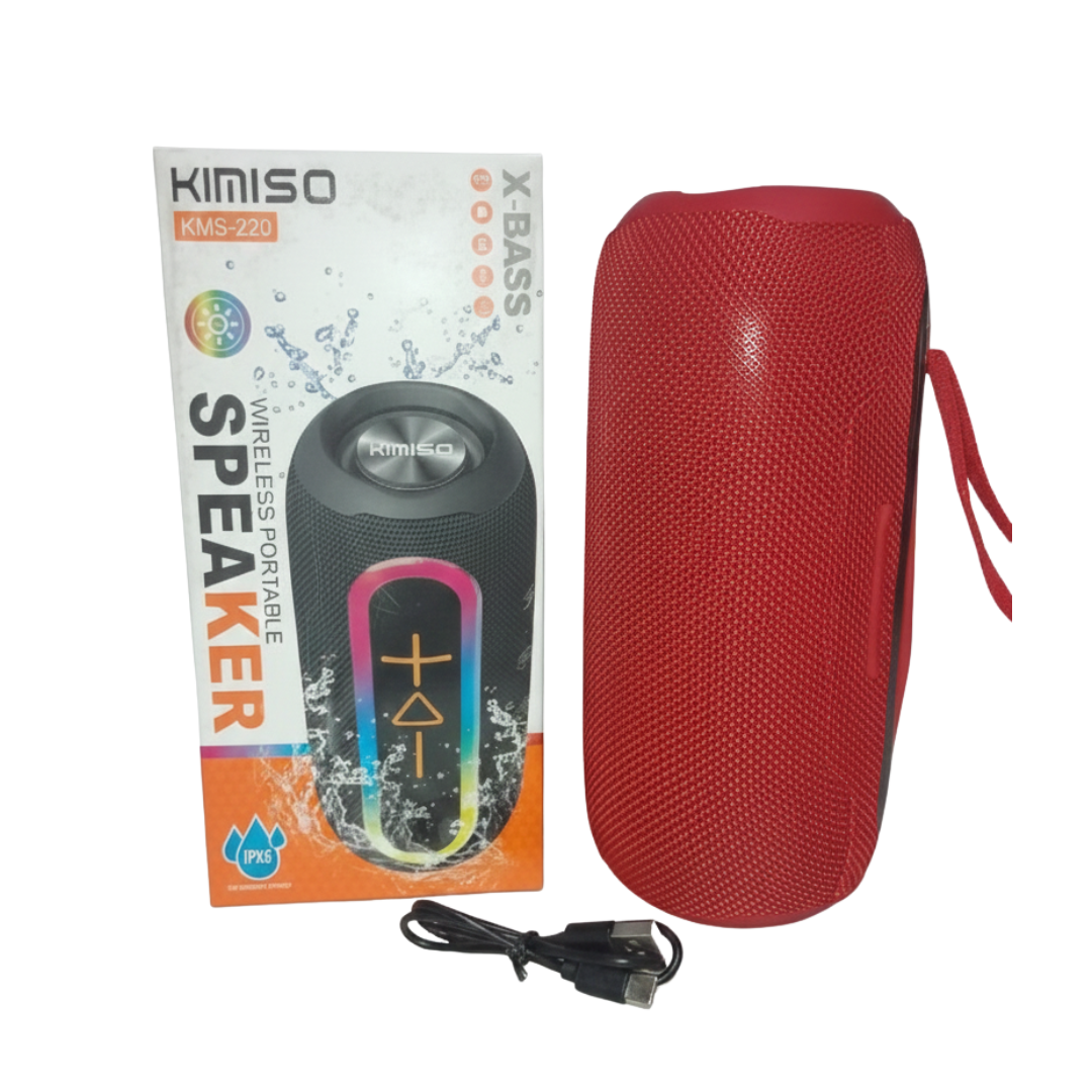 PARLANTE BLUETOOTH KIMISO RECARGABLE PORTÁTIL LUCES LED RGB BOCINA INALÁMBRICA KMS-220 - 5