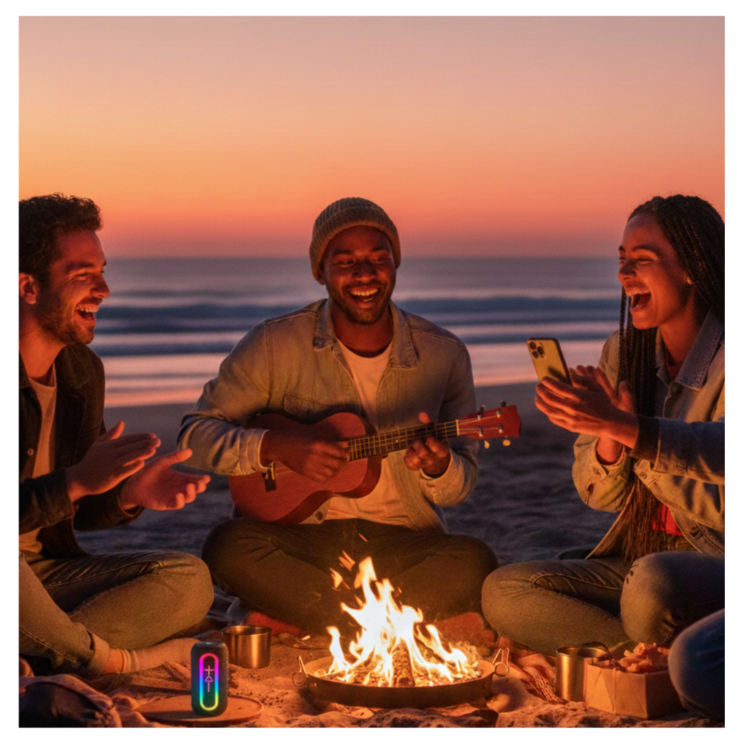 PARLANTE BLUETOOTH KIMISO RECARGABLE PORTÁTIL LUCES LED RGB BOCINA INALÁMBRICA KMS-220 - 3