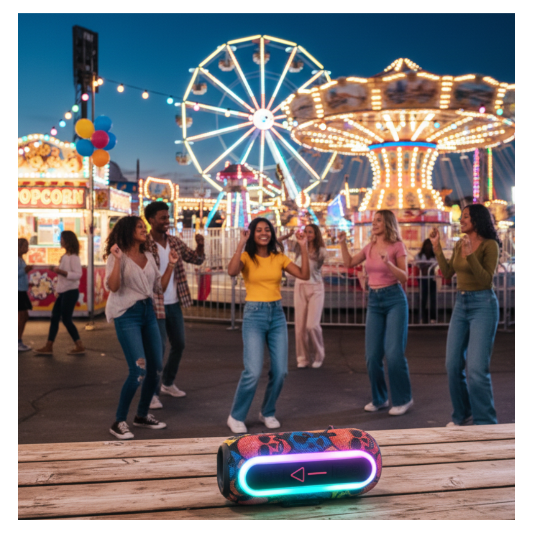 PARLANTE BLUETOOTH KIMISO RECARGABLE PORTÁTIL LUCES LED RGB BOCINA INALÁMBRICA KMS-220 - 3