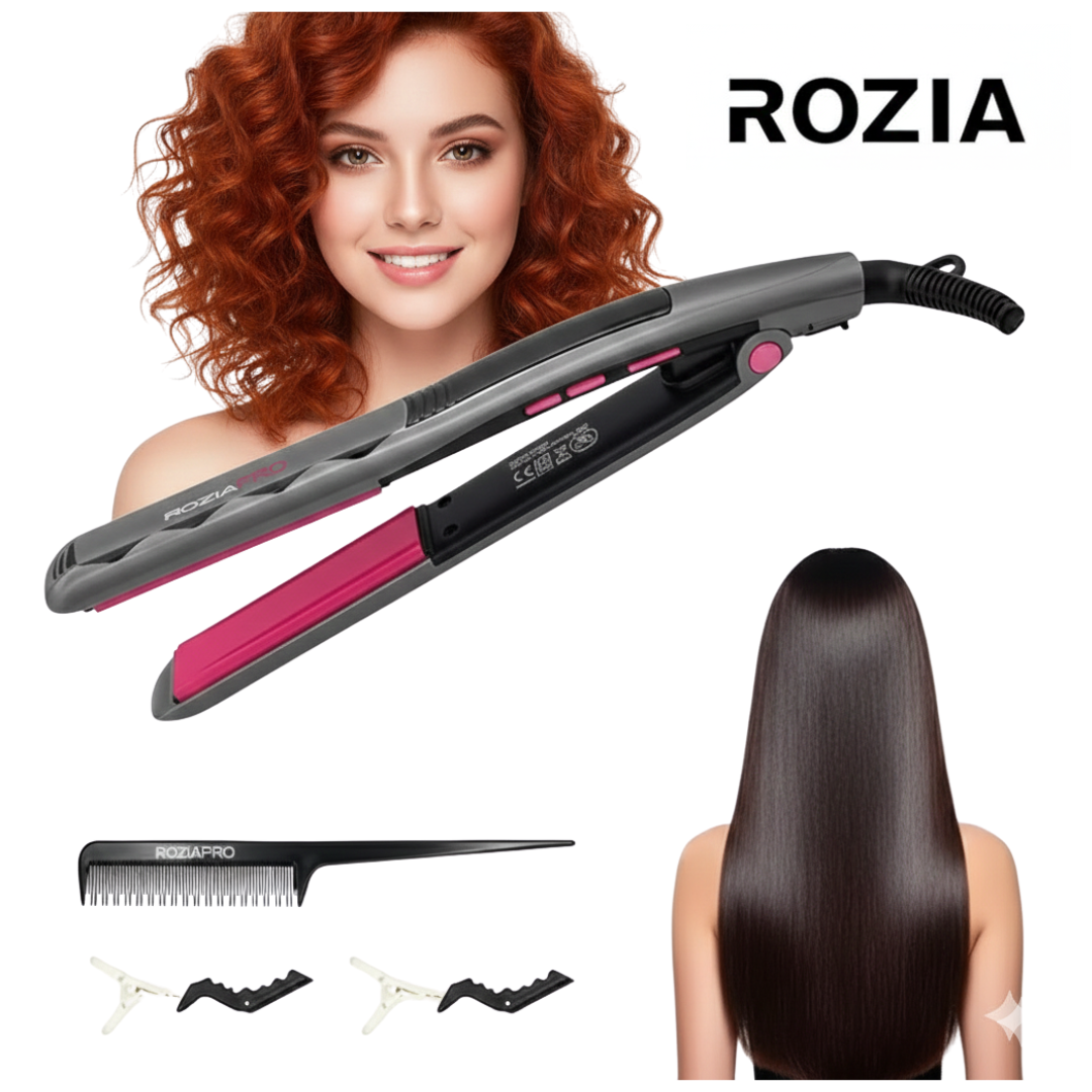 PLANCHA ALISADORA Y RIZADORA ROZIA CABELLO PROFESIONAL / PRO HR589 - 1