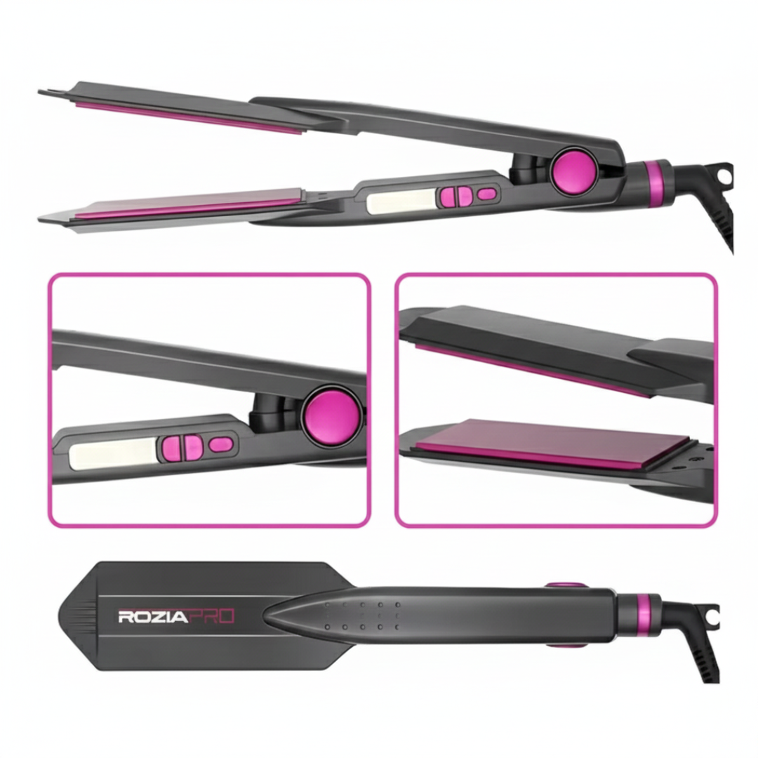 PLANCHA ALISADORA Y RIZADORA ROZIA CABELLO PROFESIONAL / PRO HR589 - 2