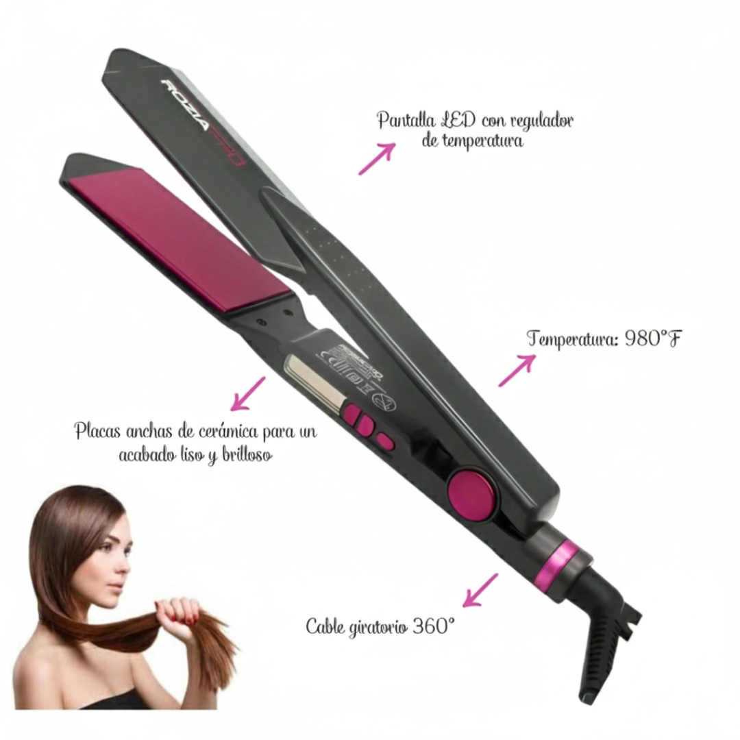 PLANCHA ALISADORA Y RIZADORA ROZIA CABELLO PROFESIONAL / PRO HR589 - 6