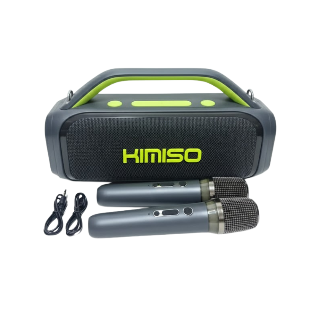 PARLANTE BLUETOOTH KIMISO KMS-809 PORTÁTIL CON 2 MICRÓFONOS INALÁMBRICOS - 2