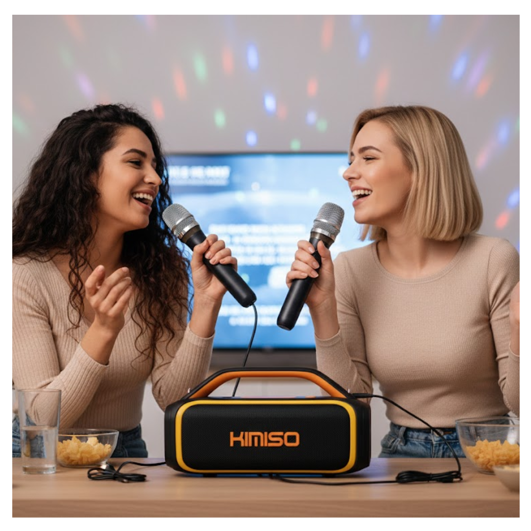 PARLANTE KIMISO PORTÁTIL KMS- 809 / DOS MICRÓFONOS INALÁMBRICOS VOLUMEN ALTA POTENCIA - 3