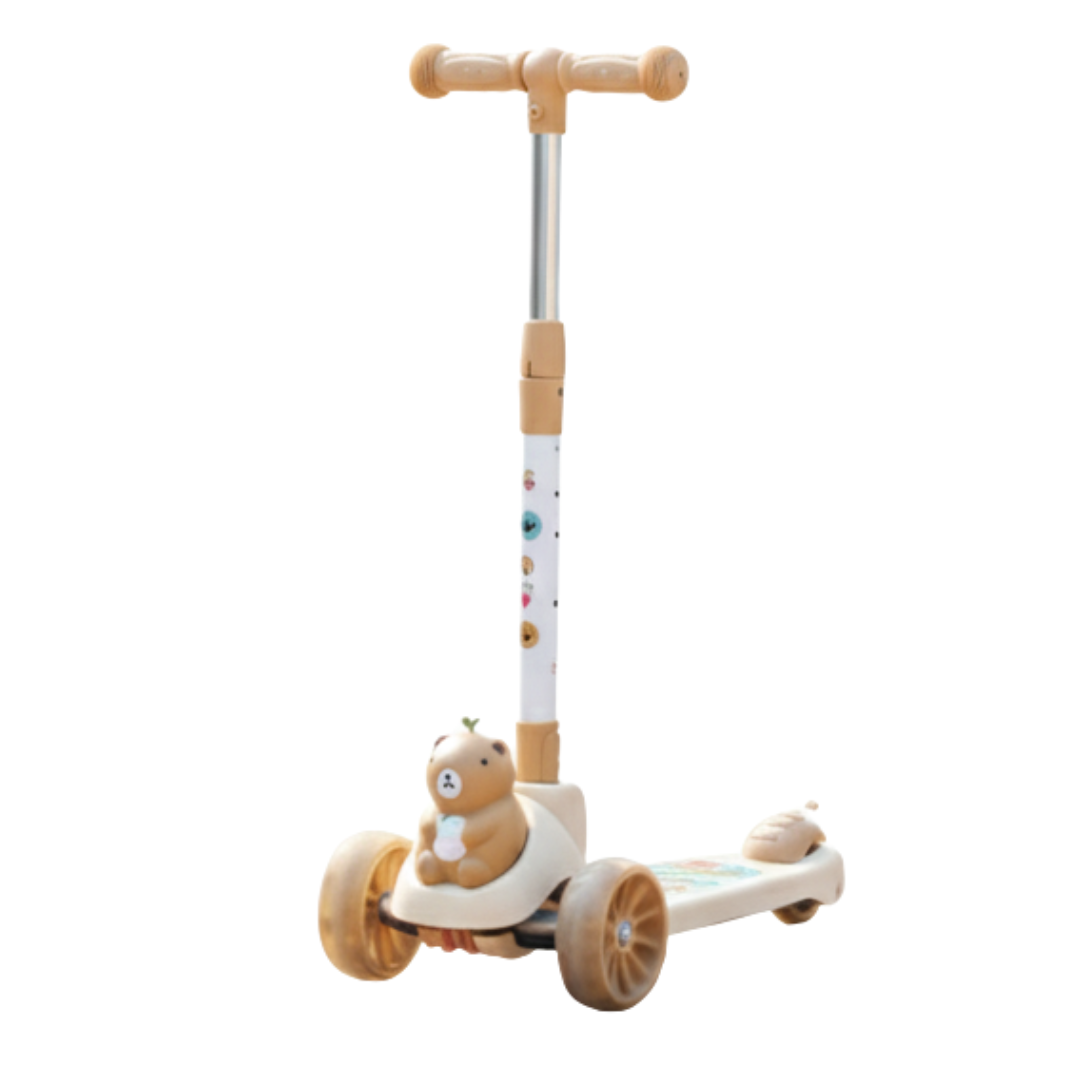 SCOOTER MONOPATÍN PARA NIÑOS Y NIÑAS DISEÑO CAPIBARA KAWAII / ALUMINIO PLEGABLE ANTIDESLIZANTE - 1