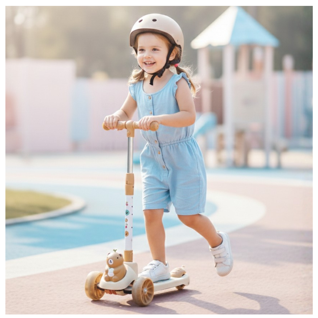 SCOOTER MONOPATÍN PARA NIÑOS Y NIÑAS DISEÑO CAPIBARA KAWAII / ALUMINIO PLEGABLE ANTIDESLIZANTE - 4