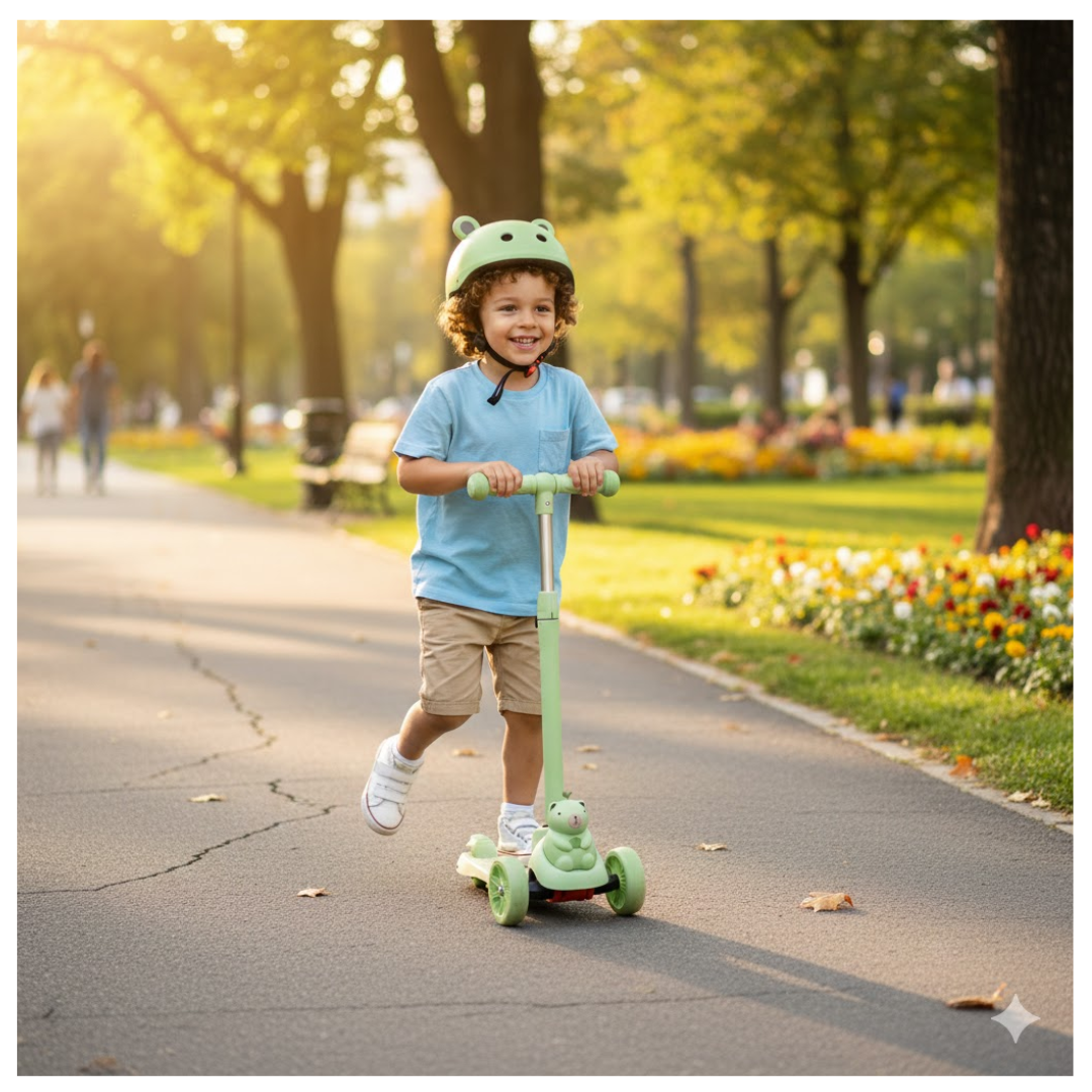 SCOOTER MONOPATÍN PARA NIÑOS Y NIÑAS DISEÑO CAPIBARA KAWAII / ALUMINIO PLEGABLE ANTIDESLIZANTE - 2