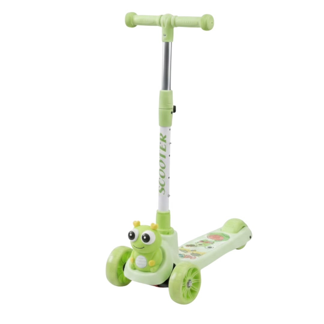 SCOOTER MONOPATÍN PARA NIÑOS Y NIÑAS DISEÑO RANA KAWAII / ALUMINIO PLEGABLE ANTIDESLIZANTE - 1