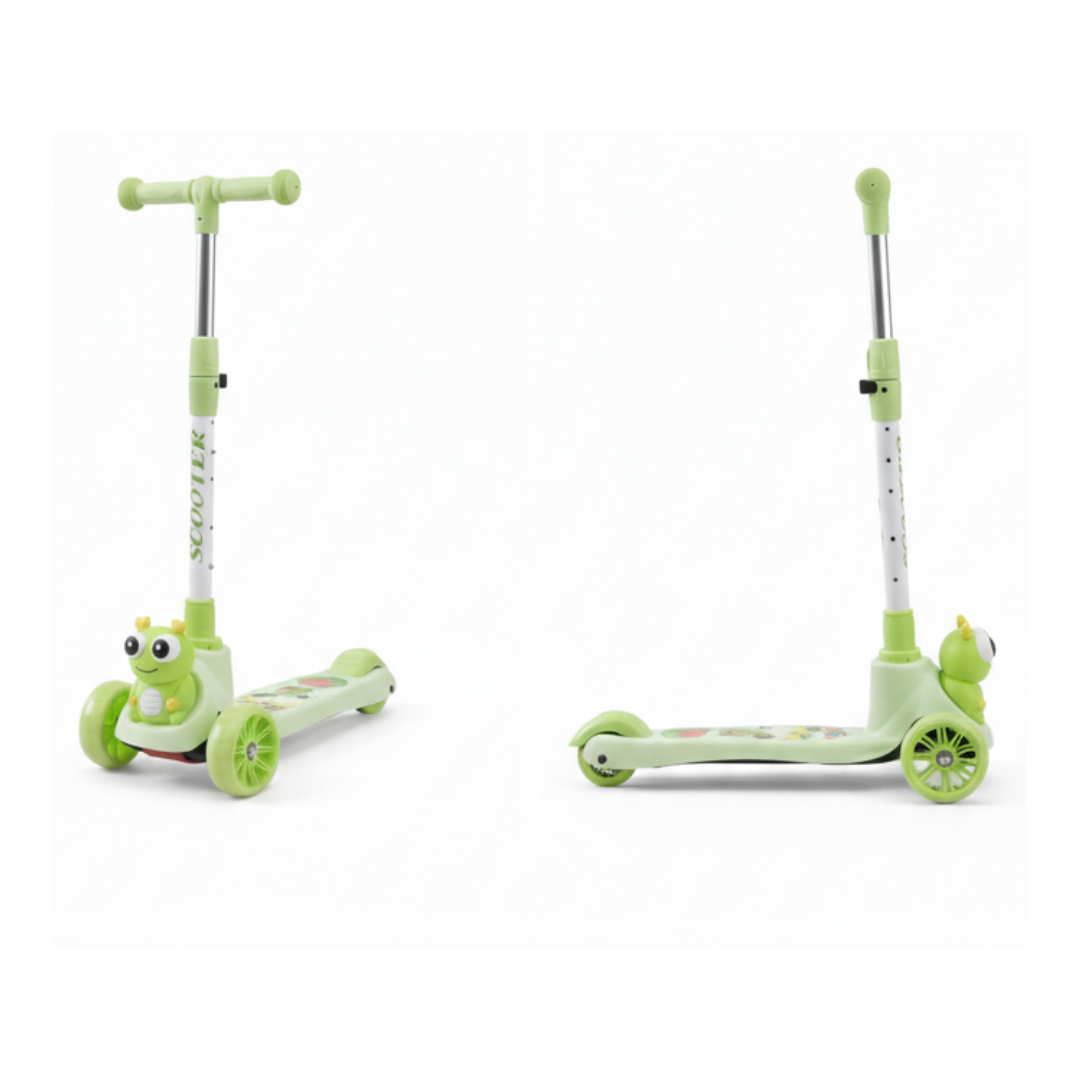 SCOOTER MONOPATÍN PARA NIÑOS Y NIÑAS DISEÑO RANA KAWAII / ALUMINIO PLEGABLE ANTIDESLIZANTE - 2