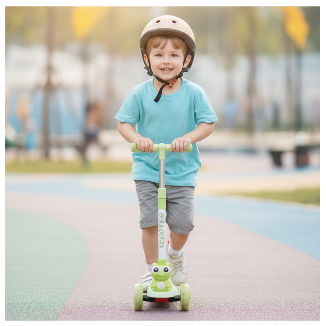 SCOOTER MONOPATÍN PARA NIÑOS Y NIÑAS DISEÑO RANA KAWAII / ALUMINIO PLEGABLE ANTIDESLIZANTE - 4