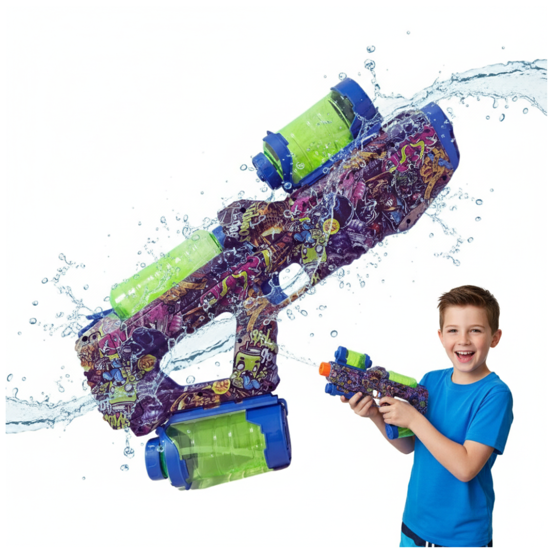 PISTOLA DE AGUA RECARGABLE MERCURY M2 LUCES LED MULTICARGA NERF - 1