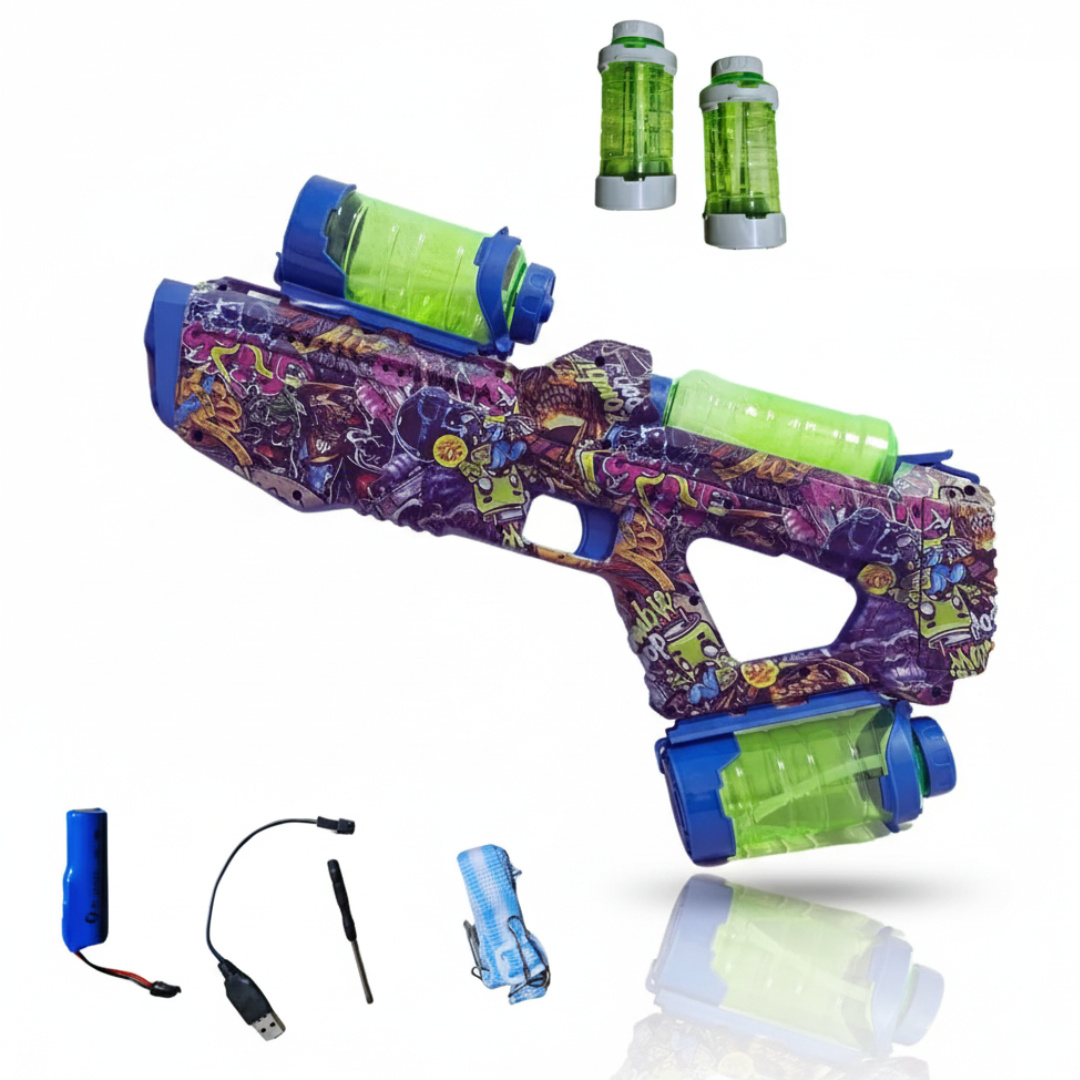 PISTOLA DE AGUA RECARGABLE MERCURY M2 LUCES LED MULTICARGA NERF - 3