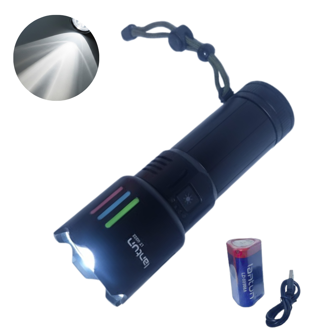 LINTERNA DE MANO TÁCTICA PROFESIONAL DE EMERGENCIA PORTÁTIL LUZ POTENTE / LANTUN LTG - 522 / MALETÍN PORTABLE - 1