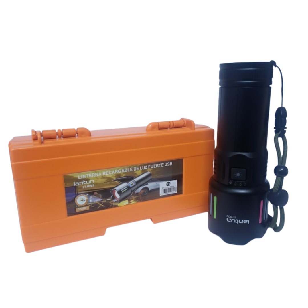 LINTERNA DE MANO TÁCTICA PROFESIONAL DE EMERGENCIA PORTÁTIL LUZ POTENTE / LANTUN LTG - 522 / MALETÍN PORTABLE - 5