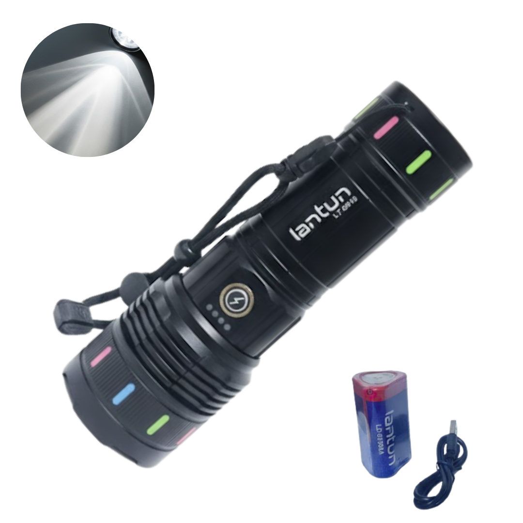 LINTERNA DE MANO TÁCTICA PROFESIONAL DE EMERGENCIA PORTÁTIL LUZ POTENTE / LANTUN LTG - 513 / MALETÍN PORTABLE - 1