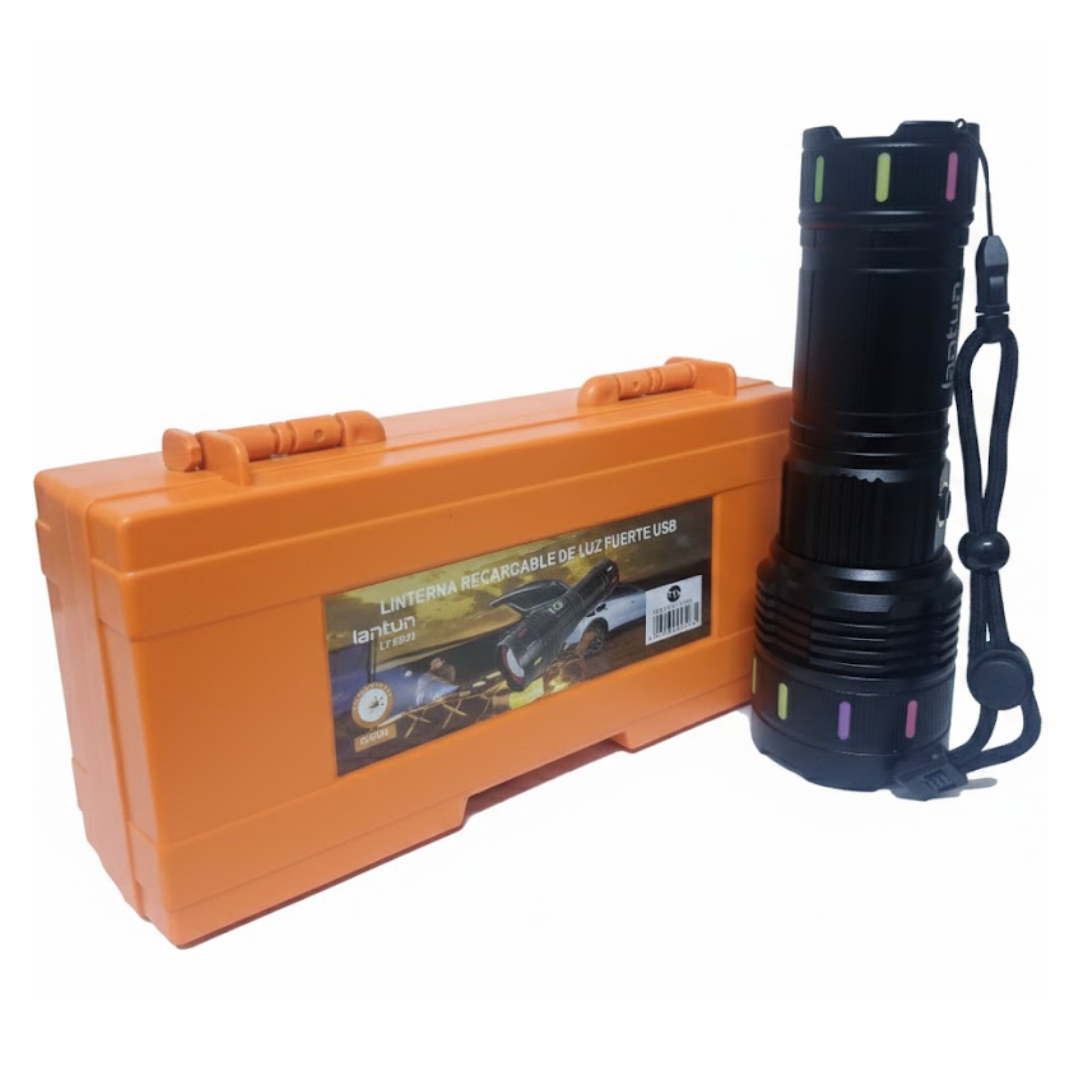 LINTERNA DE MANO TÁCTICA PROFESIONAL DE EMERGENCIA PORTÁTIL LUZ POTENTE / LANTUN LTG - 513 / MALETÍN PORTABLE - 5