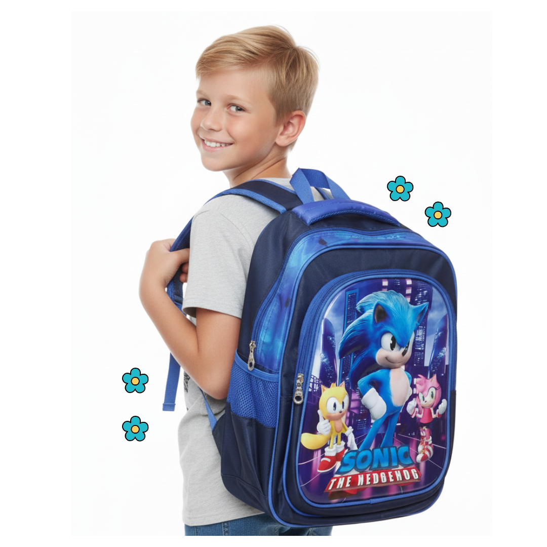 MOCHILA PARA NIÑAS Y NIÑOS DISEÑO SONIC EL ERIZO / OFICIO / REGRESO A CLASES INFANTIL - 2