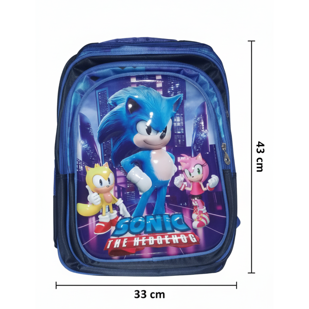 MOCHILA PARA NIÑAS Y NIÑOS DISEÑO SONIC EL ERIZO / OFICIO / REGRESO A CLASES INFANTIL - 3