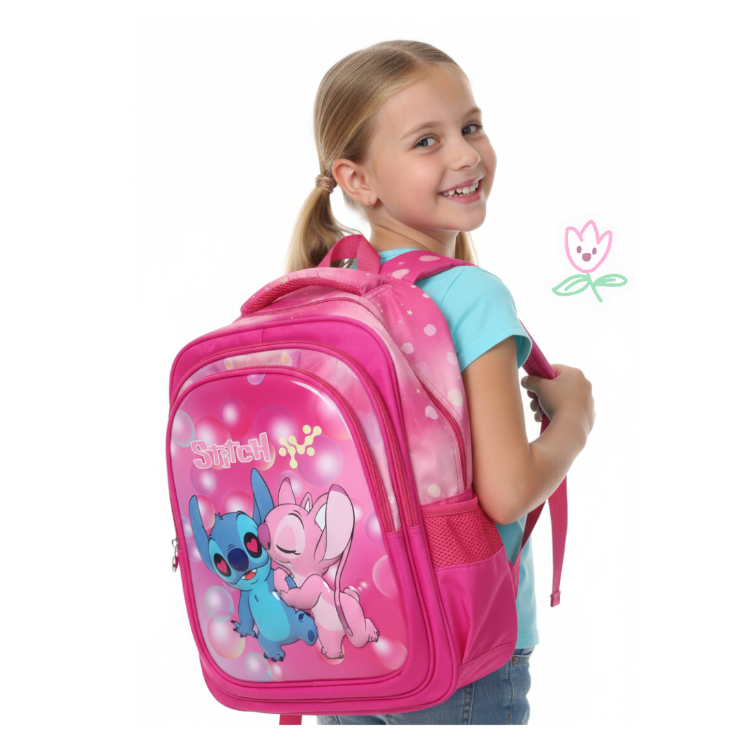 MOCHILA PARA NIÑAS Y NIÑOS DISEÑO STITCH ANGELA / OFICIO / REGRESO A CLASES INFANTIL - 2